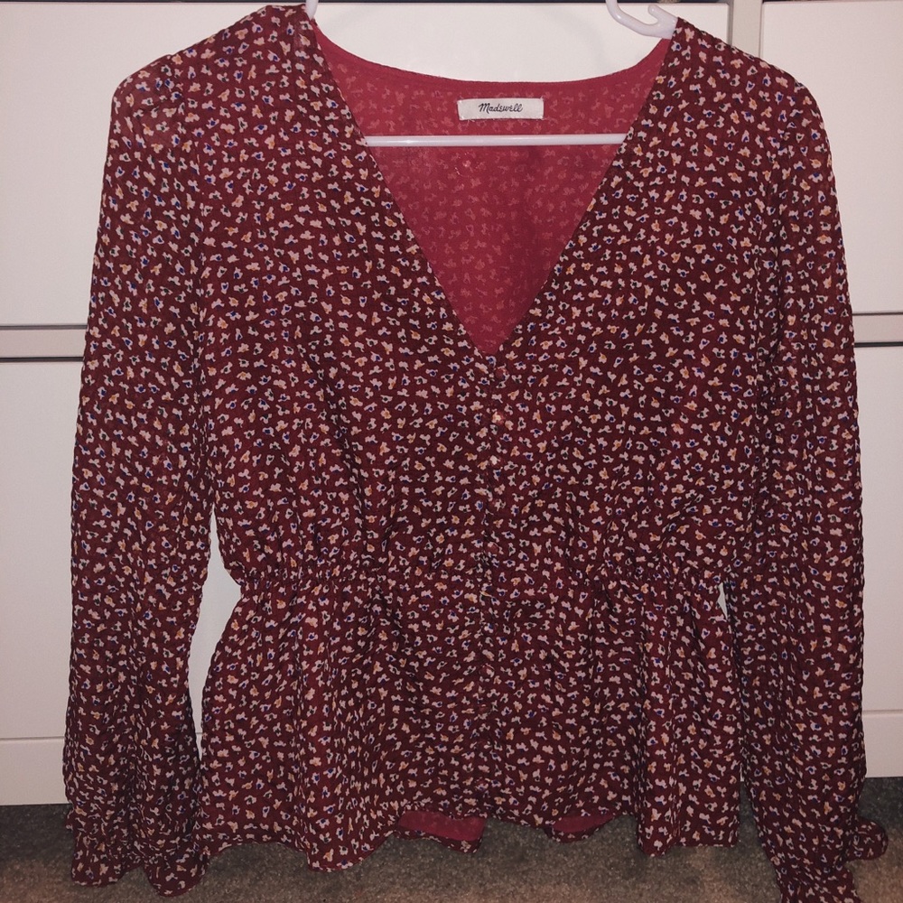 Madewell maroon blouse